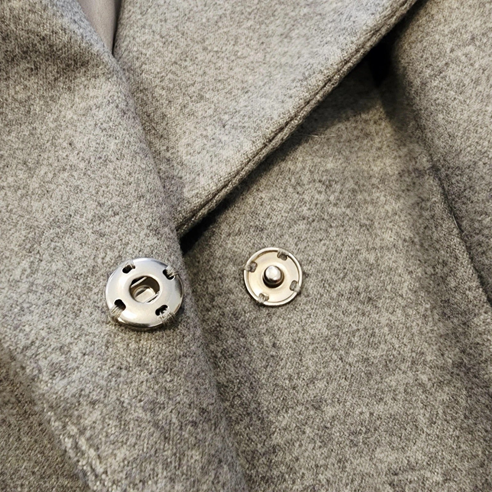 Miss Selfridge A-line Gray Sz Small Wide Lapels Snap Closures Coat