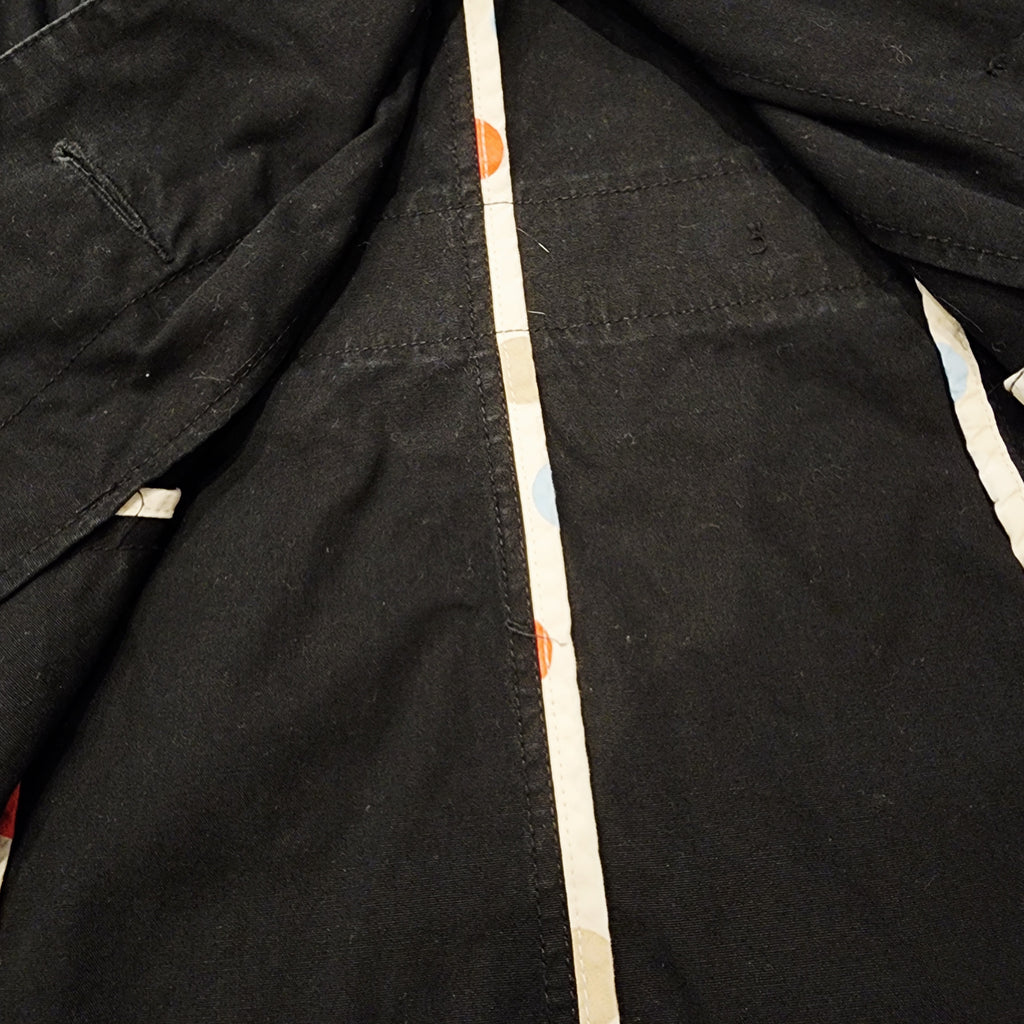 JACOB Short & Cute Cotton Black Buttoned Trench Coat