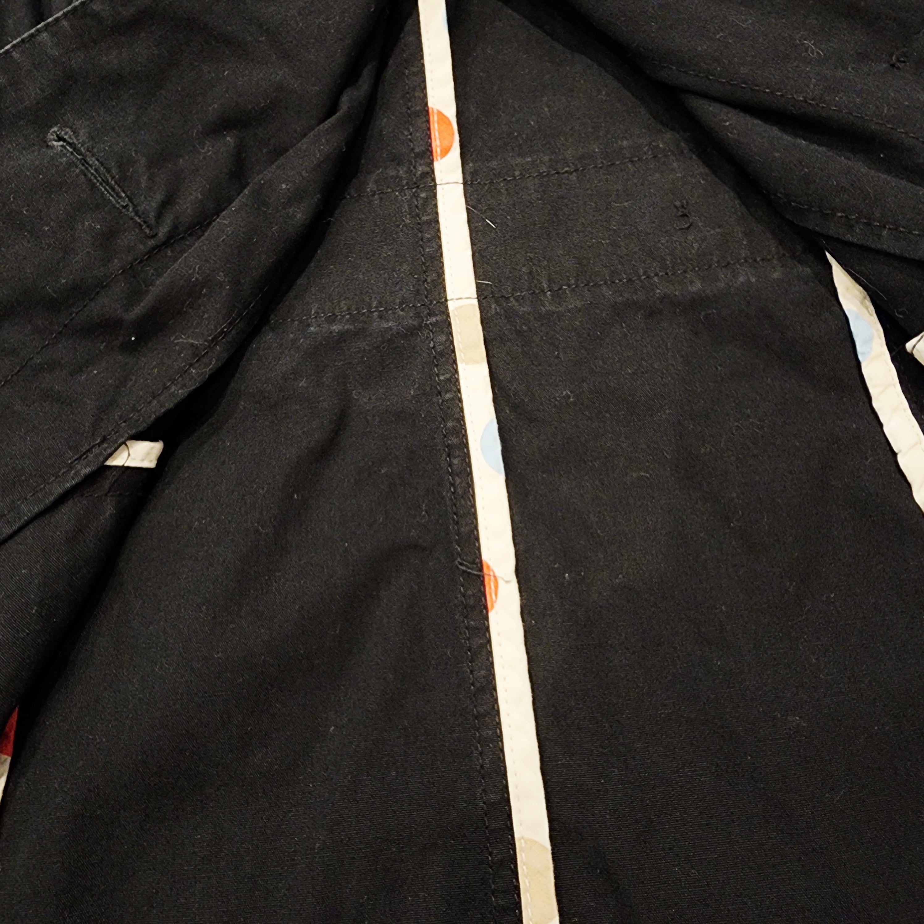 JACOB Short & Cute Cotton Black Buttoned Trench Coat