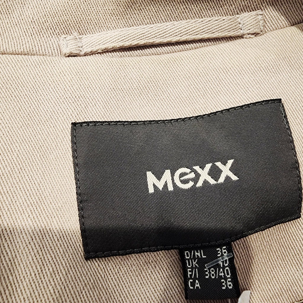 Cotton Double Breasted Khaki Sz Small Tailored Overcoat MEXX