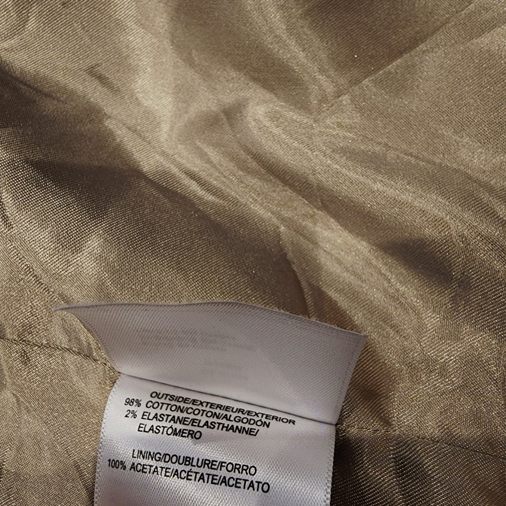 Cotton Double Breasted Khaki Sz Small Tailored Overcoat MEXX