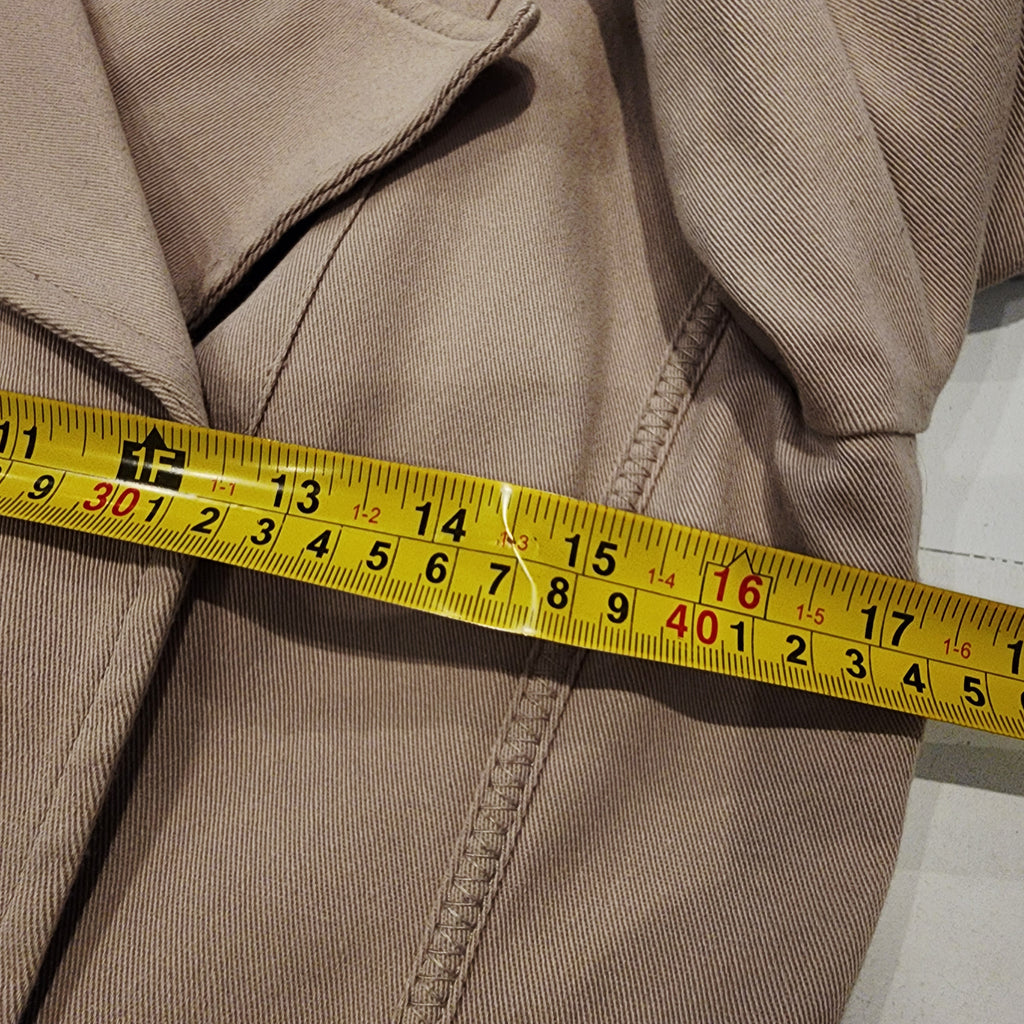 Cotton Double Breasted Khaki Sz Small Tailored Overcoat MEXX