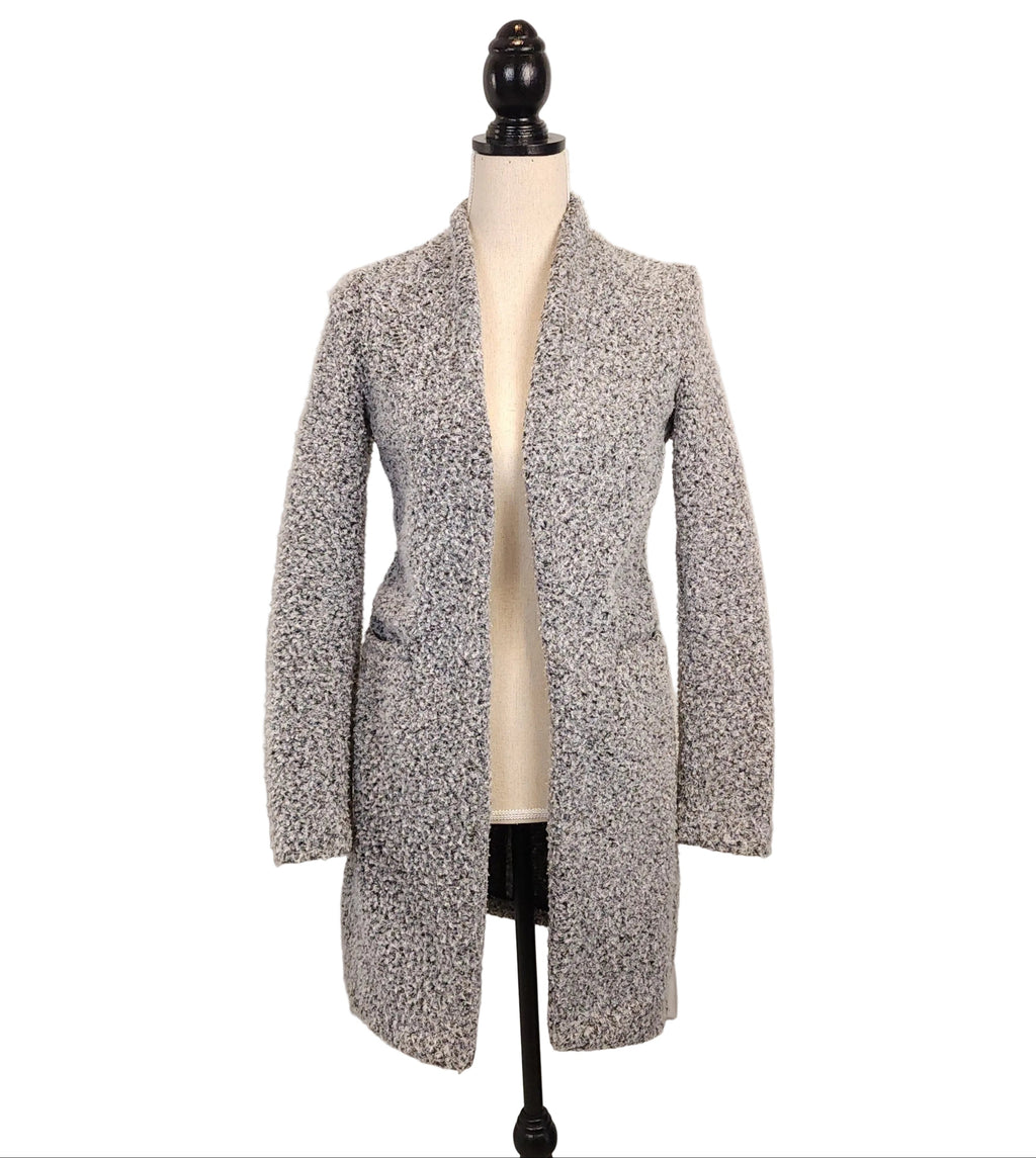 DYNAMITE Open Speckled Gray XS Teddy Overcoat