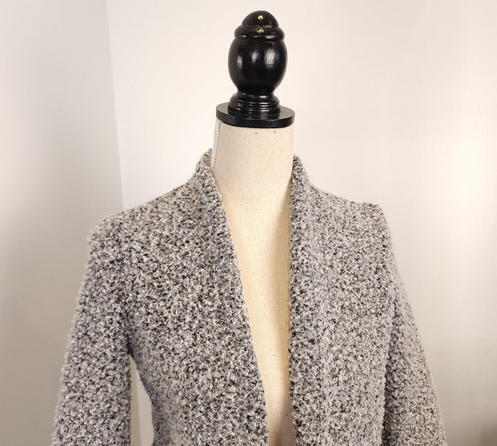 DYNAMITE Open Speckled Gray XS Teddy Overcoat