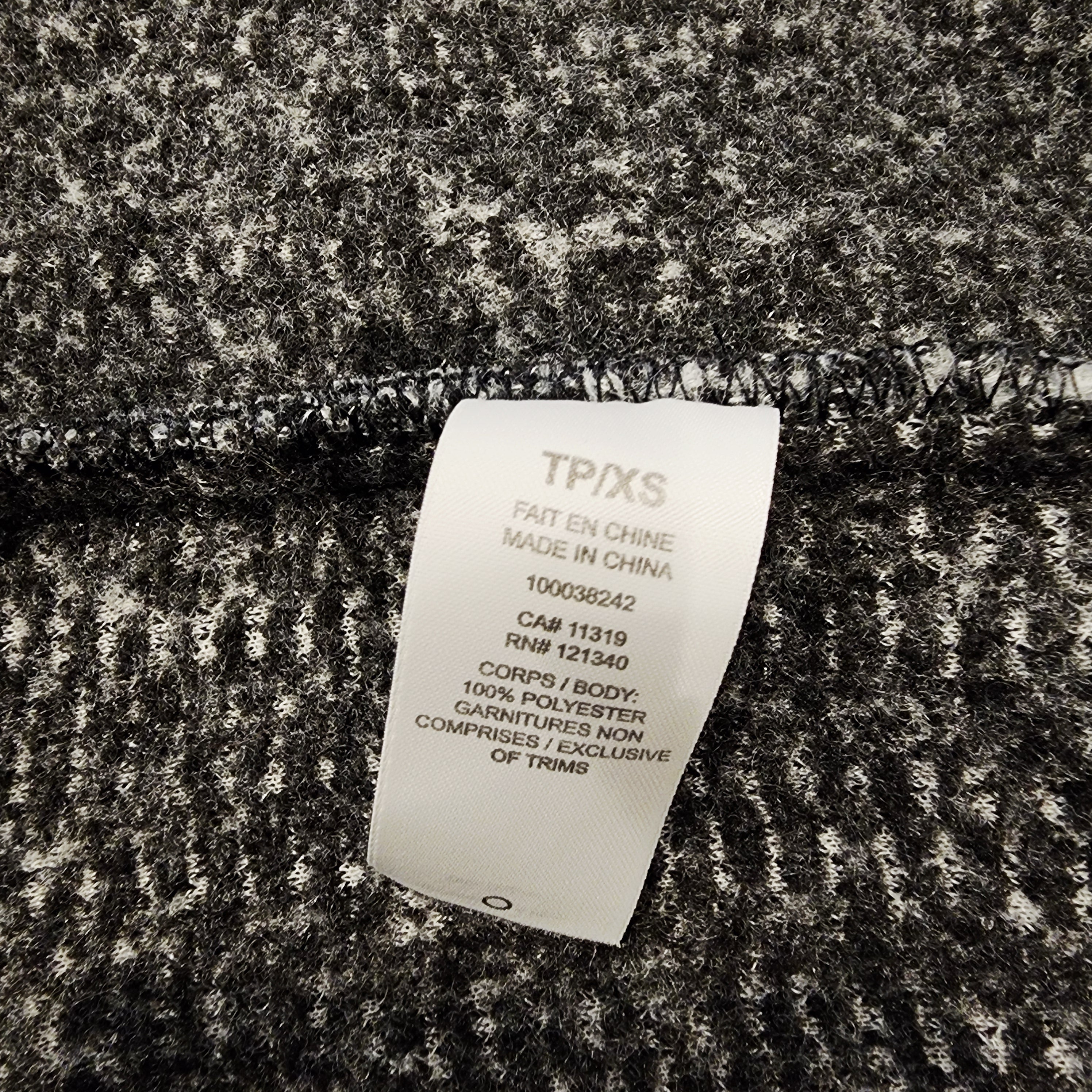 DYNAMITE Open Speckled Gray XS Teddy Overcoat