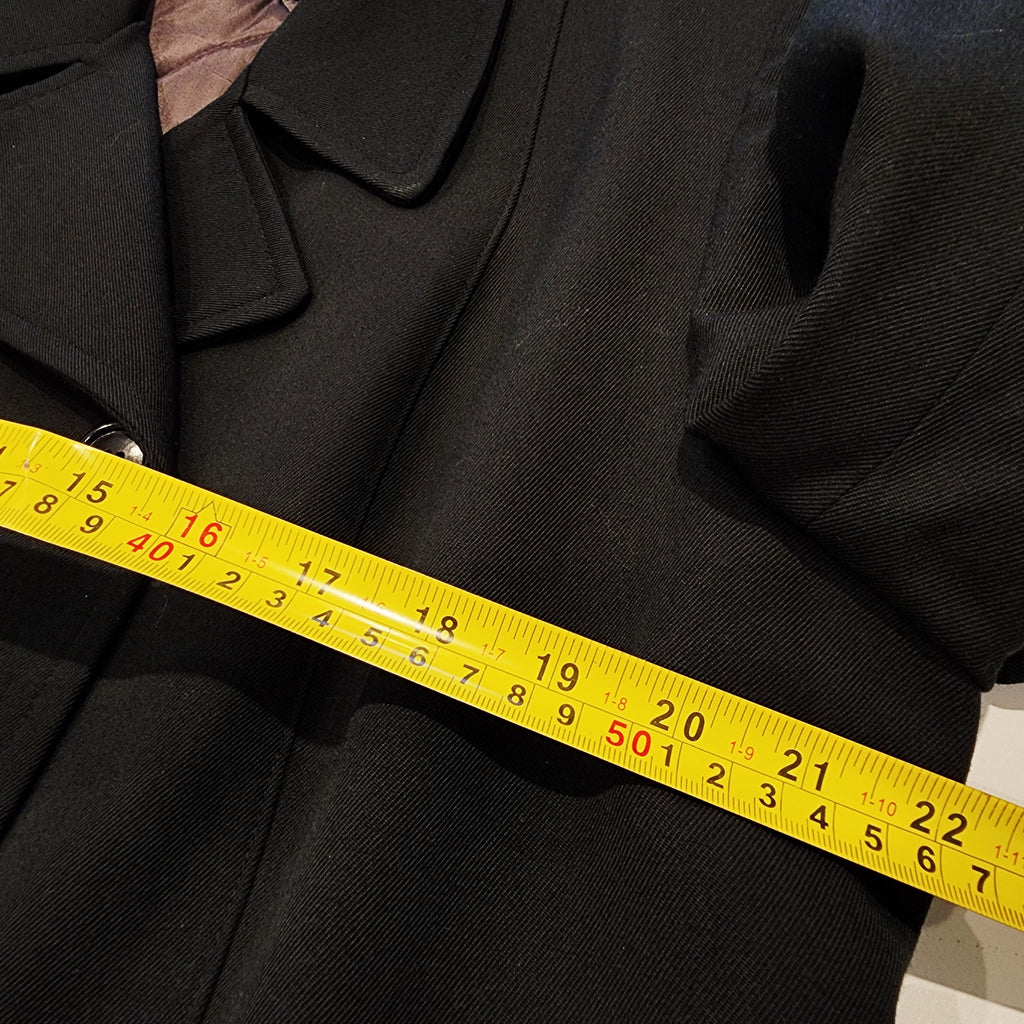 Wool Double Breasted sz L Military Belted Trench Coat Forest Green