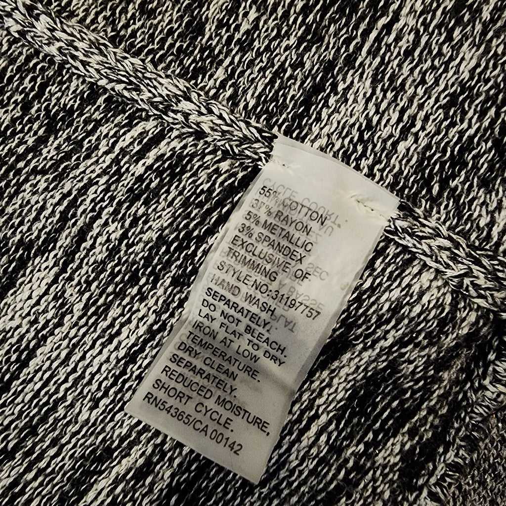 PETER NYGARD XL Gray Textured Overcoat with Black & White Boucle Trim