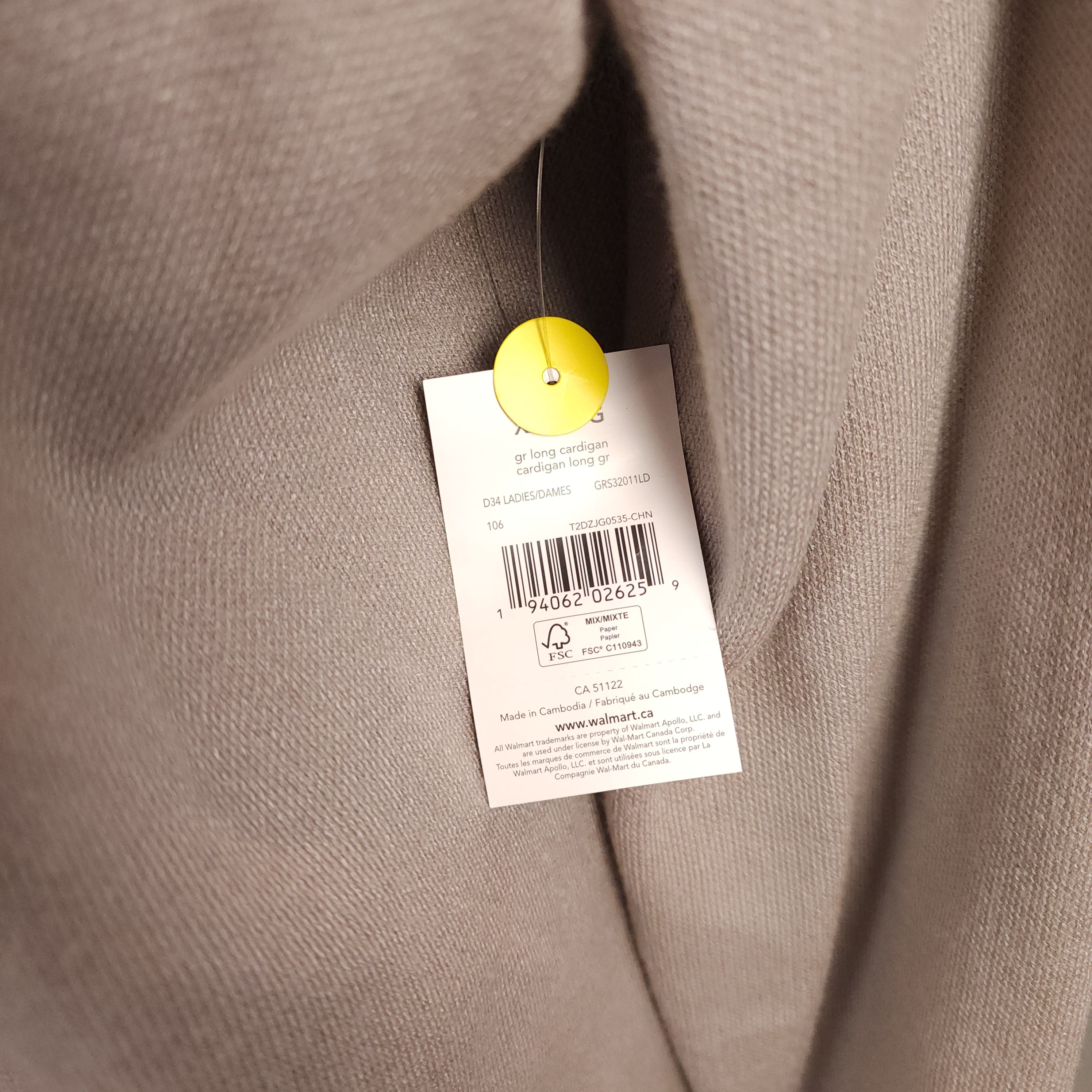 New Slate Gray 2XL Long Wrap Cardigan