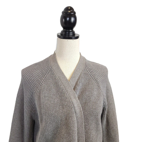 525 AMERIC Cotton Sz Small Gray Knit Open Cardigan