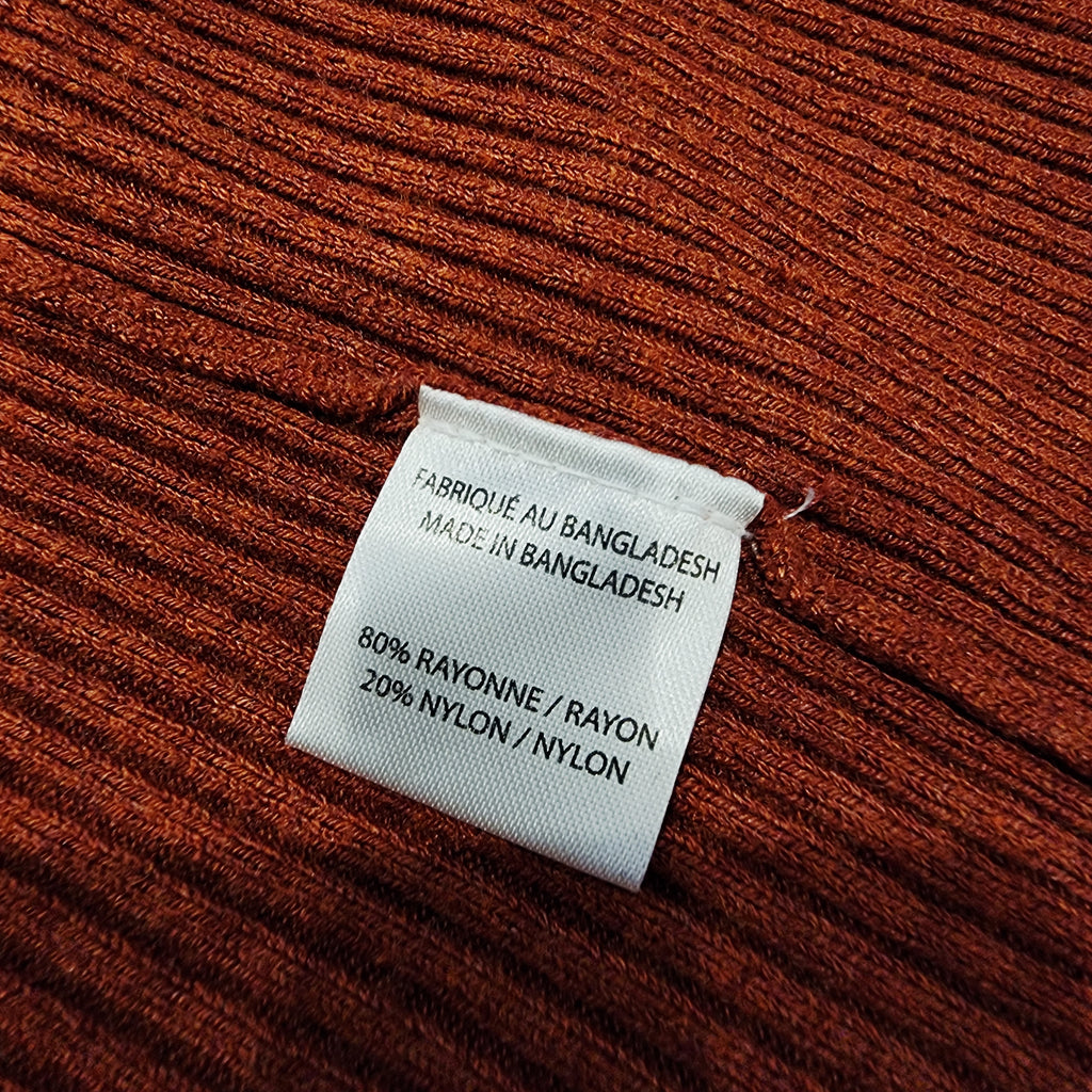 Lily Morgan Sz Large Burnt Orange Ribbed Cardigan