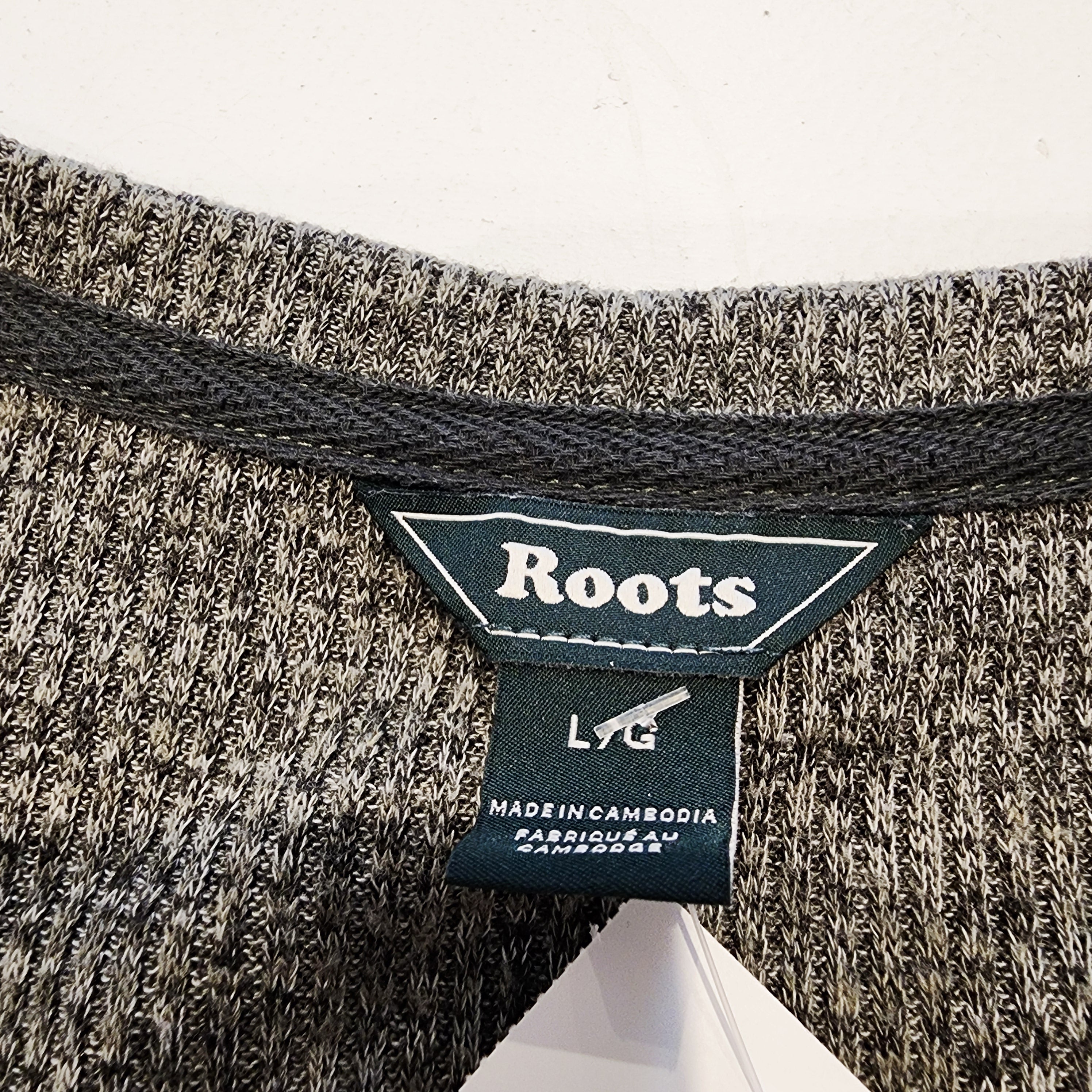 ROOTS Green Knit Sz Large Rayon Sleeveless Dress