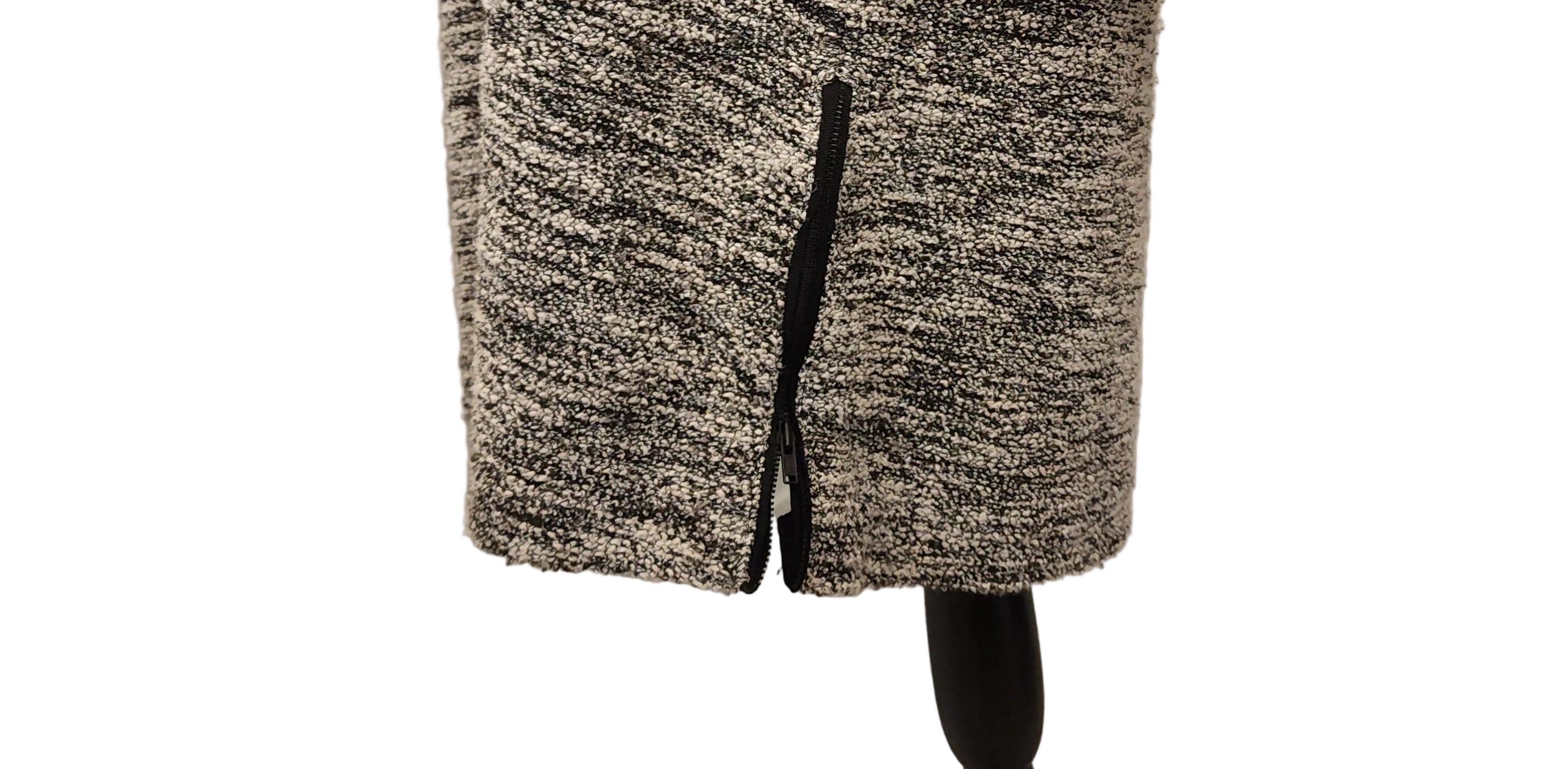 Boucle 2XL Black & Gray Sweater Dress with Zipper Detail