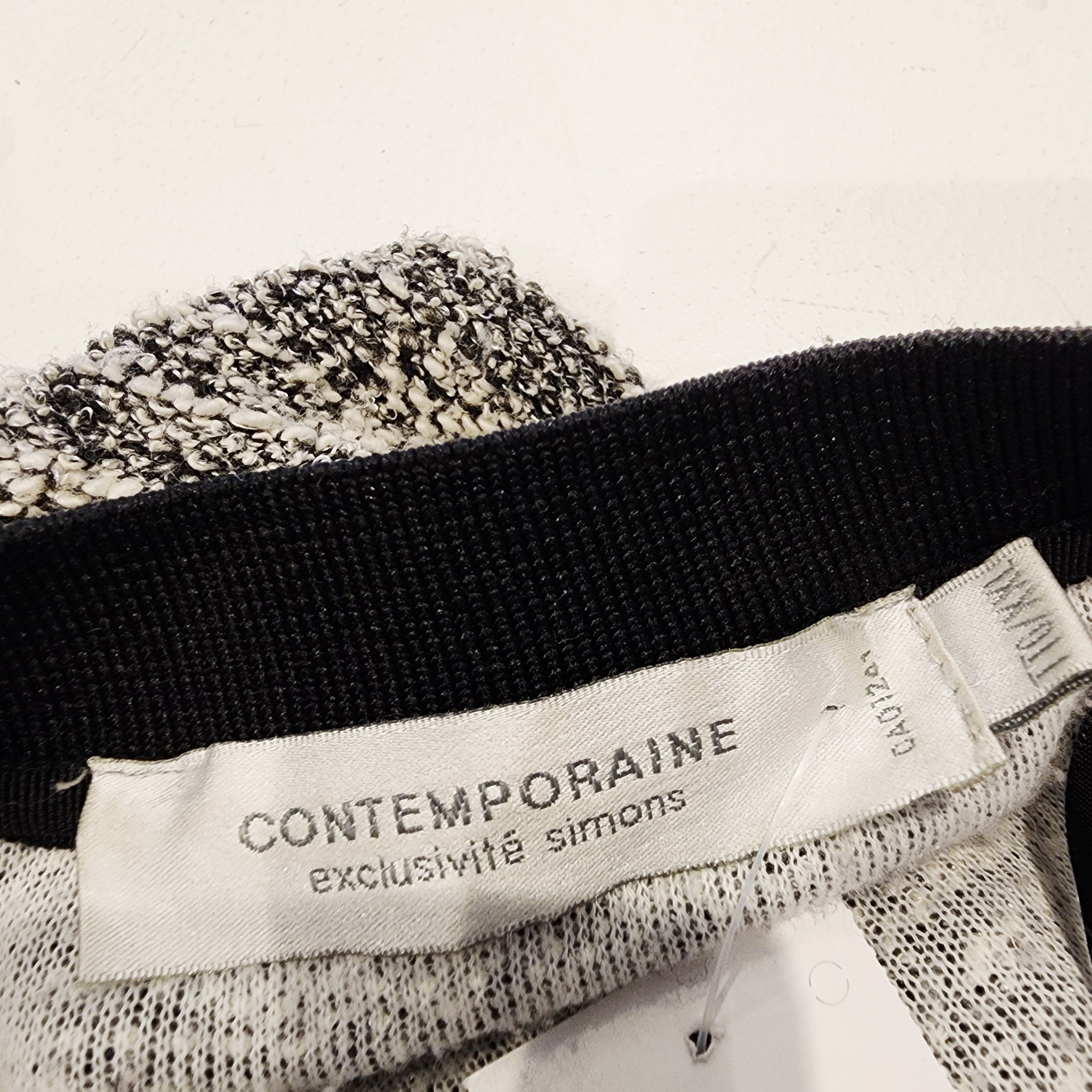 Boucle 2XL Black & Gray Sweater Dress with Zipper Detail