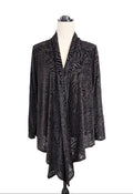 Gothic Black Velvet Sz S Wrap Cardigan