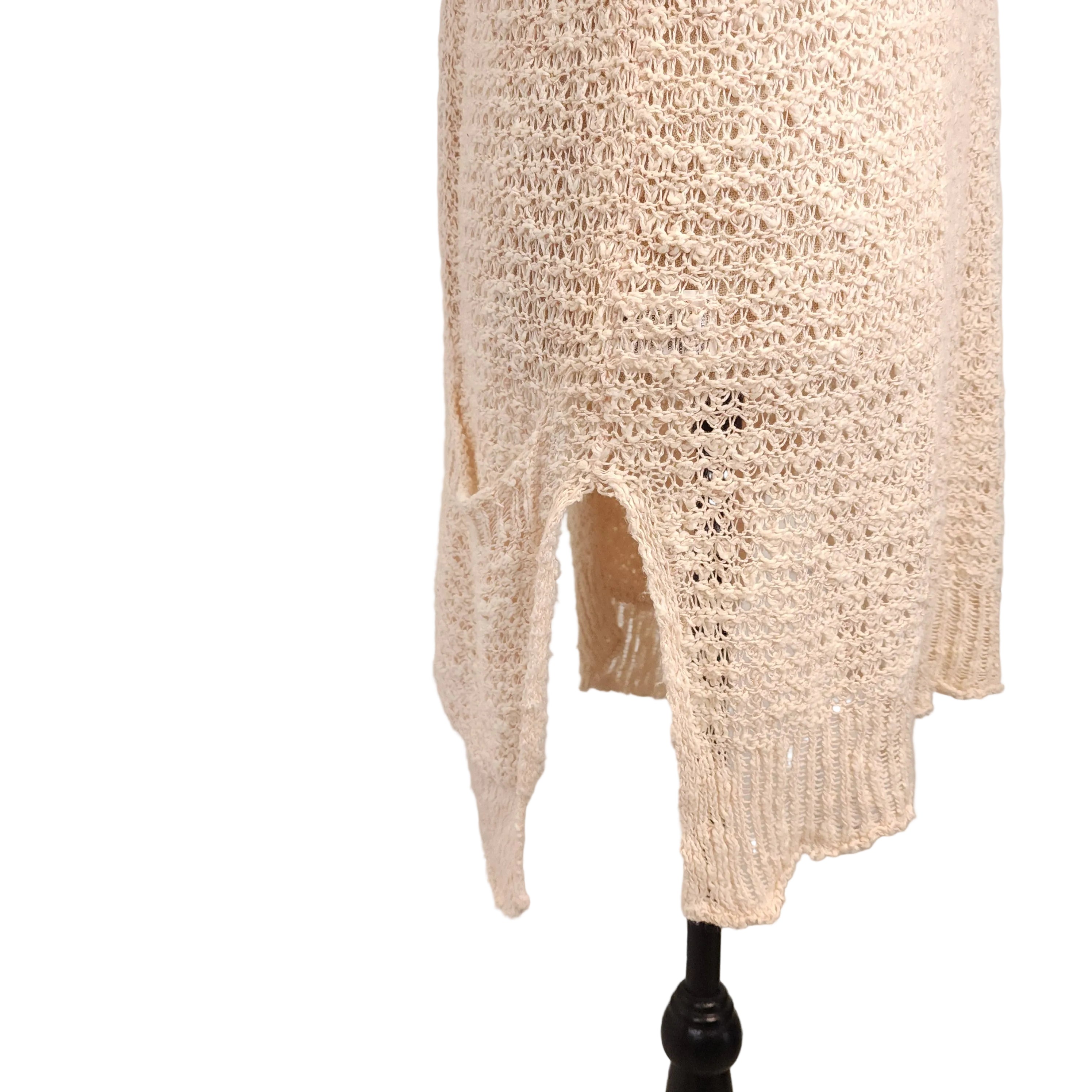 SMART SET Beige Mesh Knit Open Cardigan Sz S