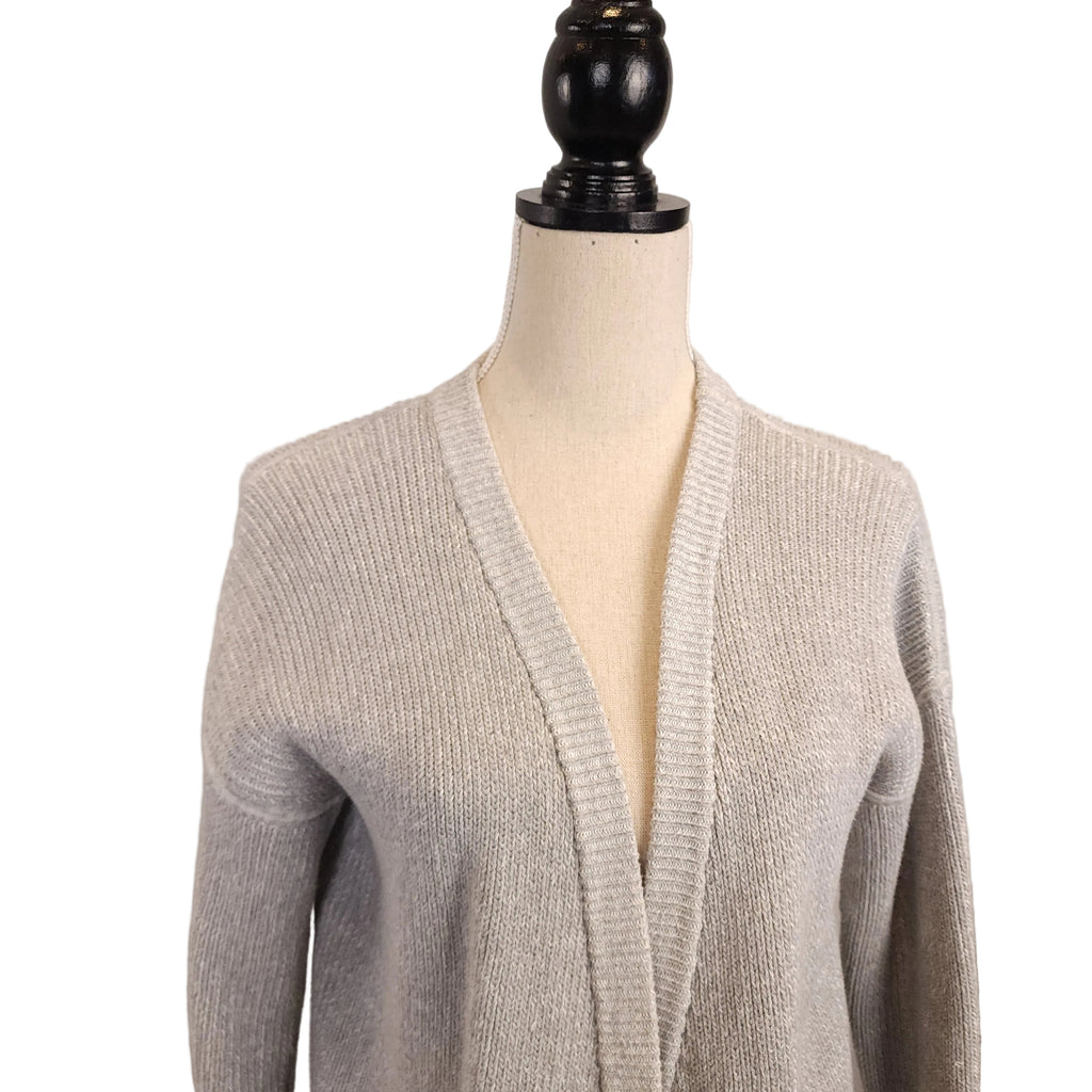 LULULEMON Gray Knit Open Cardigan Sz Medium Long Sleeves