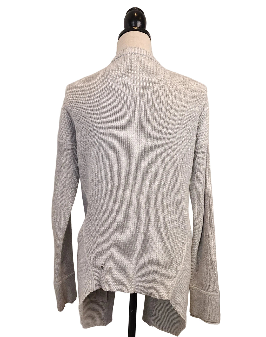 LULULEMON Gray Knit Open Cardigan Sz Medium Long Sleeves