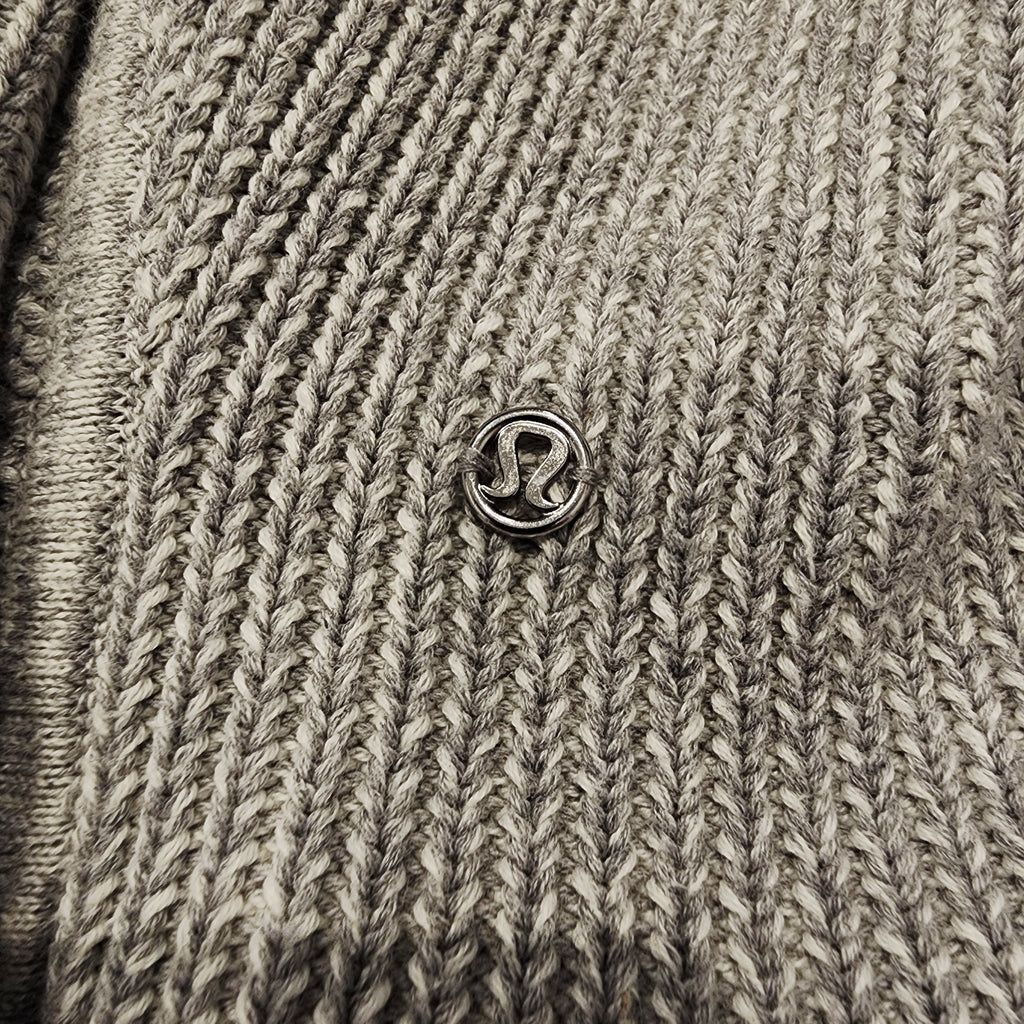 LULULEMON Gray Knit Open Cardigan Sz Medium Long Sleeves