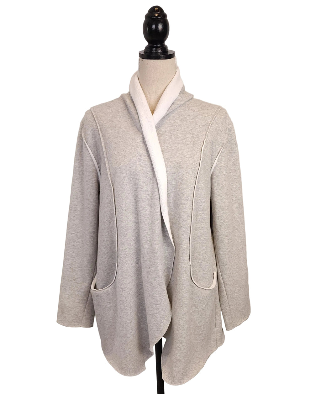 Energe Gray Sweatshirt Fabric XL Cardigan Wrap