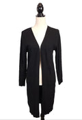 EVIDENCE Simple Black Knit Sz Small Open Cardigan with Pockets
