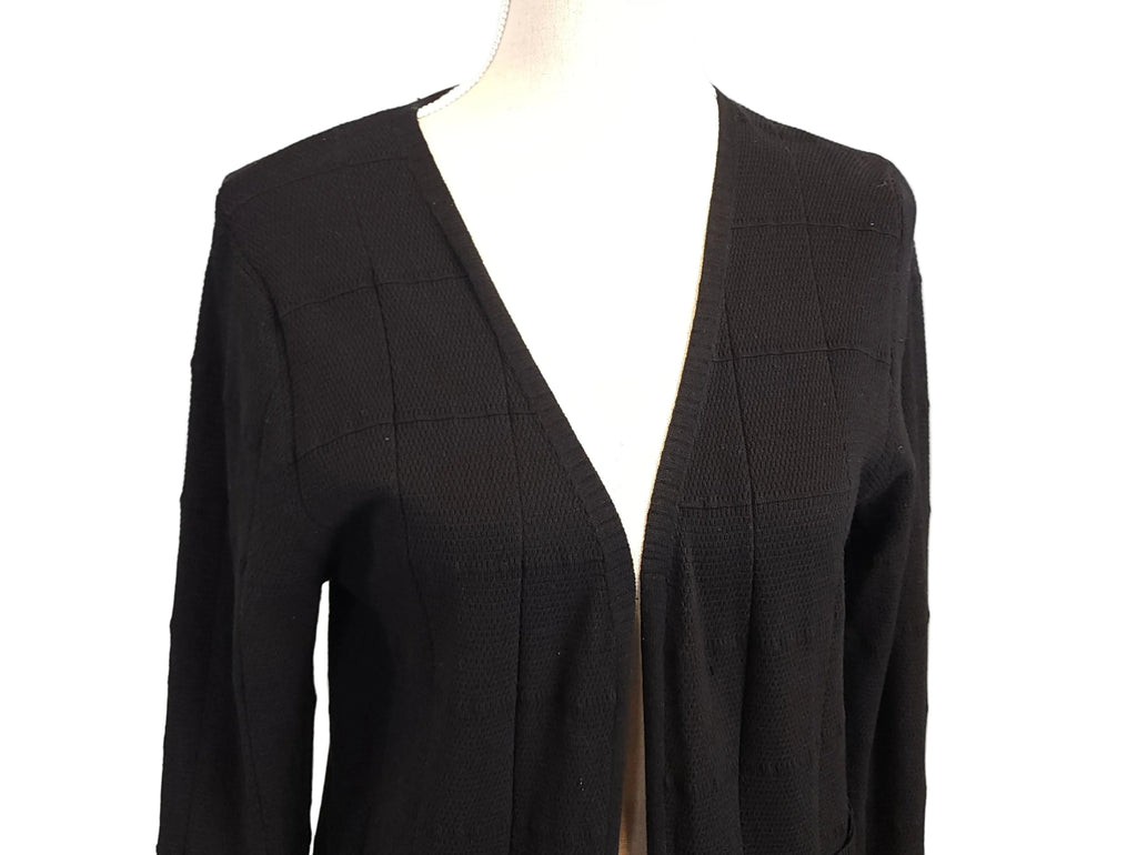 EVIDENCE Simple Black Knit Sz Small Open Cardigan with Pockets