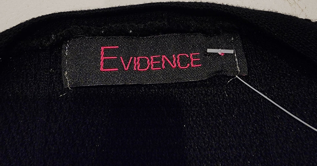 EVIDENCE Simple Black Knit Sz Small Open Cardigan with Pockets