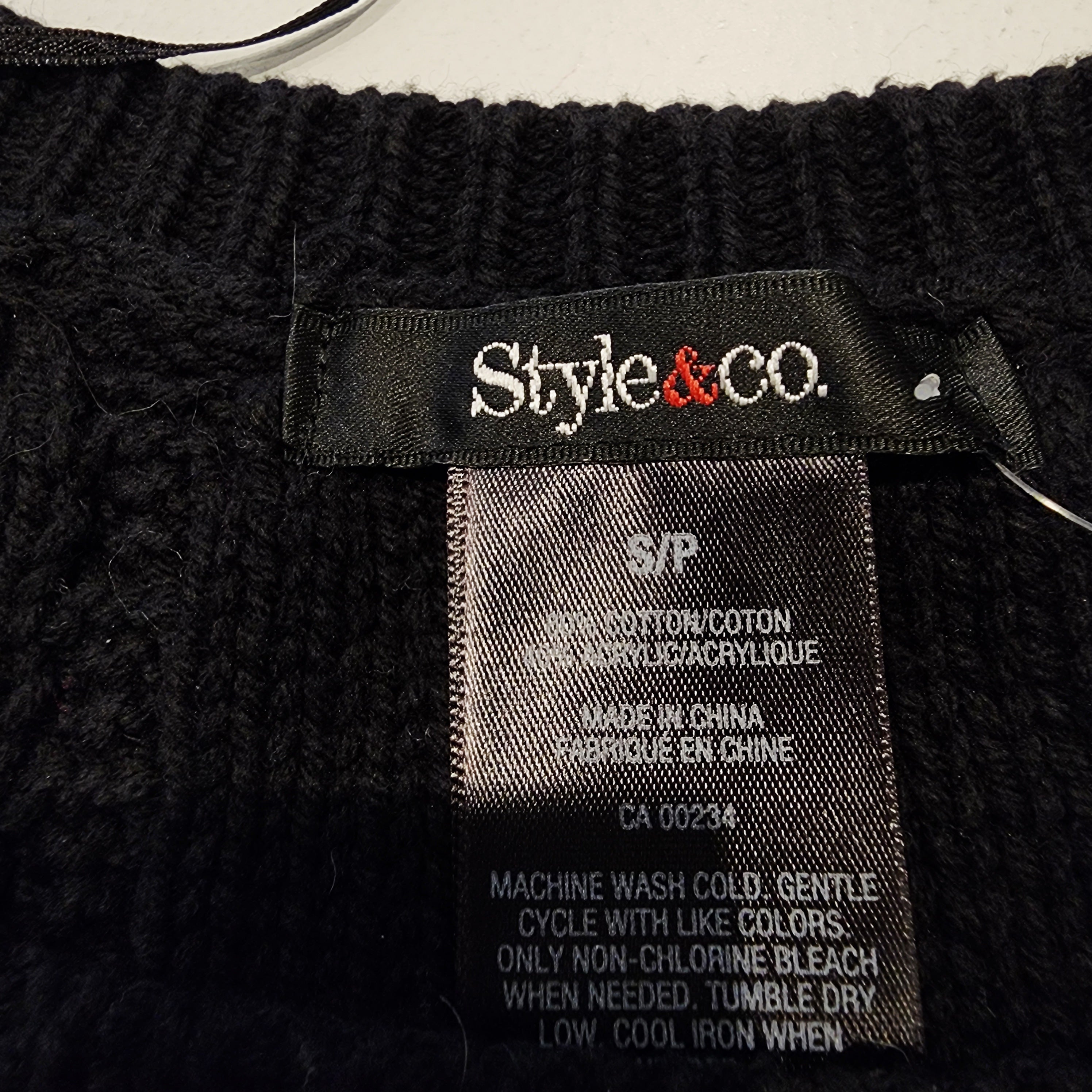 Y2K Cable Knit Black Sz S Sweater Dress Cap Sleeve