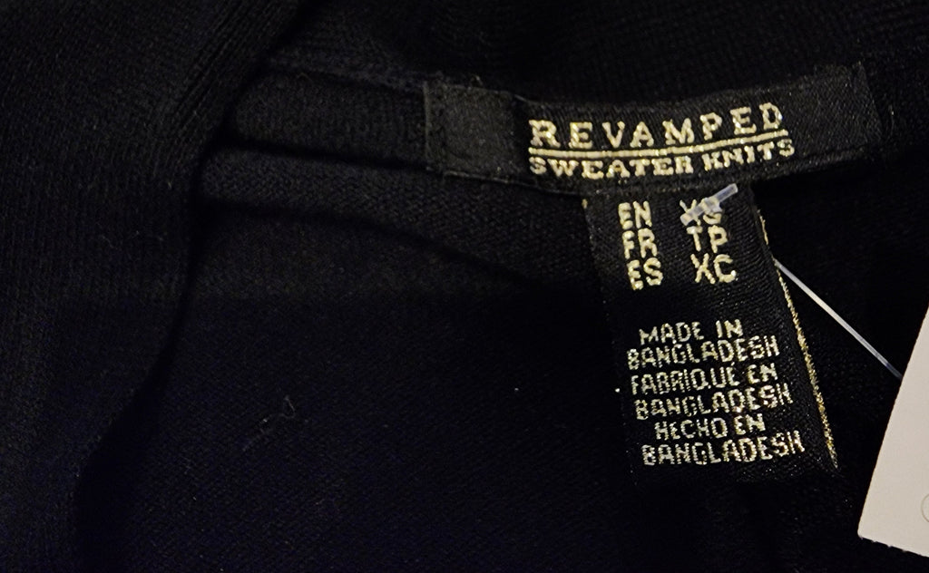 REVAMPED Knee-Length XS Black Buttoned Cardigan w/ Pockets