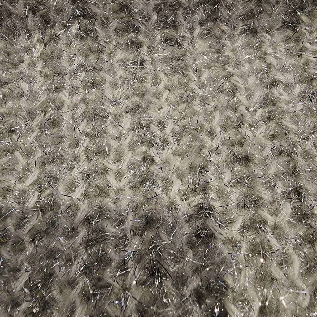 DIVIDED Silver Iridescent Thread XS Cropped Knit Sweater