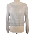 DIVIDED Silver Iridescent Thread XS Cropped Knit Sweater