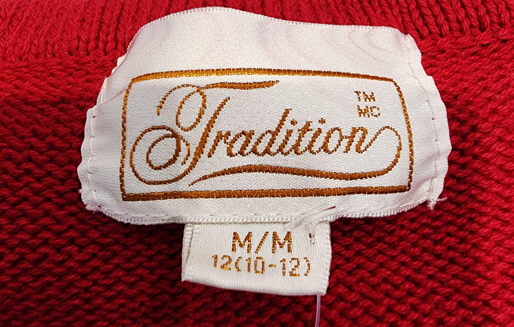 Vintage 90's Embellished Cotton Red Sweater Vest Sz Medium w/ Snowflake Pattern