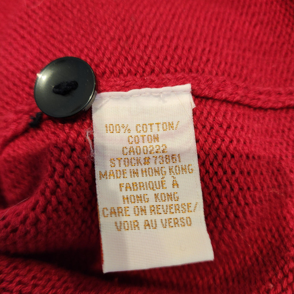 Vintage 90's Embellished Cotton Red Sweater Vest Sz Medium w/ Snowflake Pattern