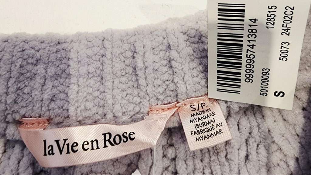 LA VIE EN ROSE Lavender Knit Sz Small Cropped Short Sleeve Sweater