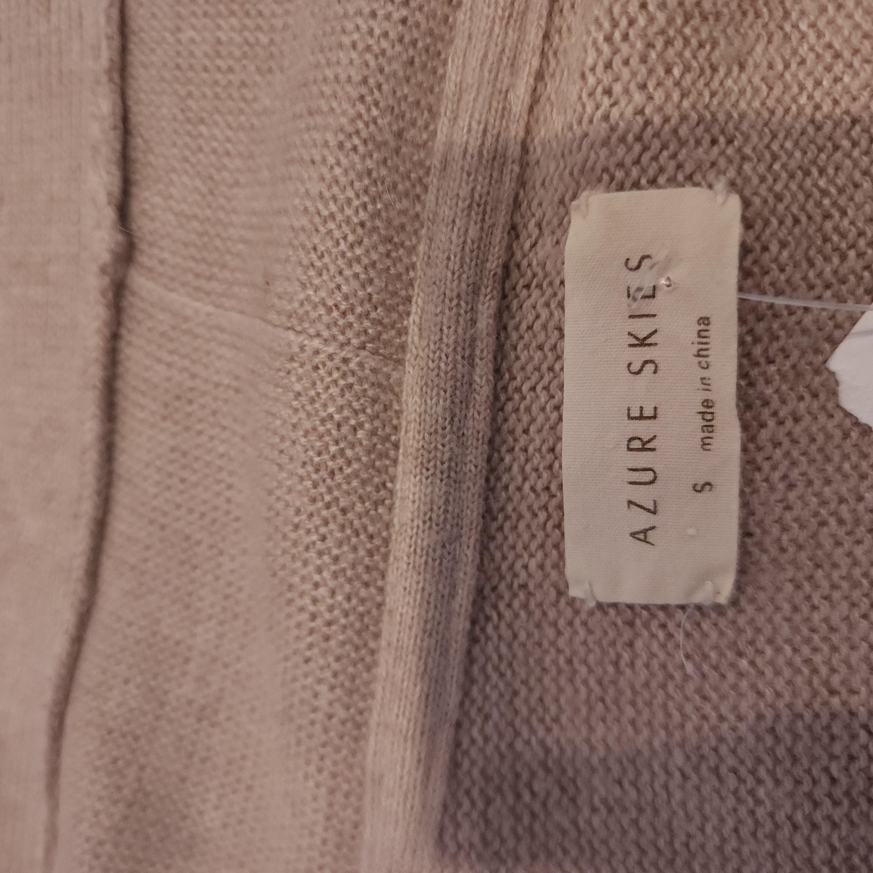 AZURE Metallic Dusty Pink Draped Sz Small Open Cardigan