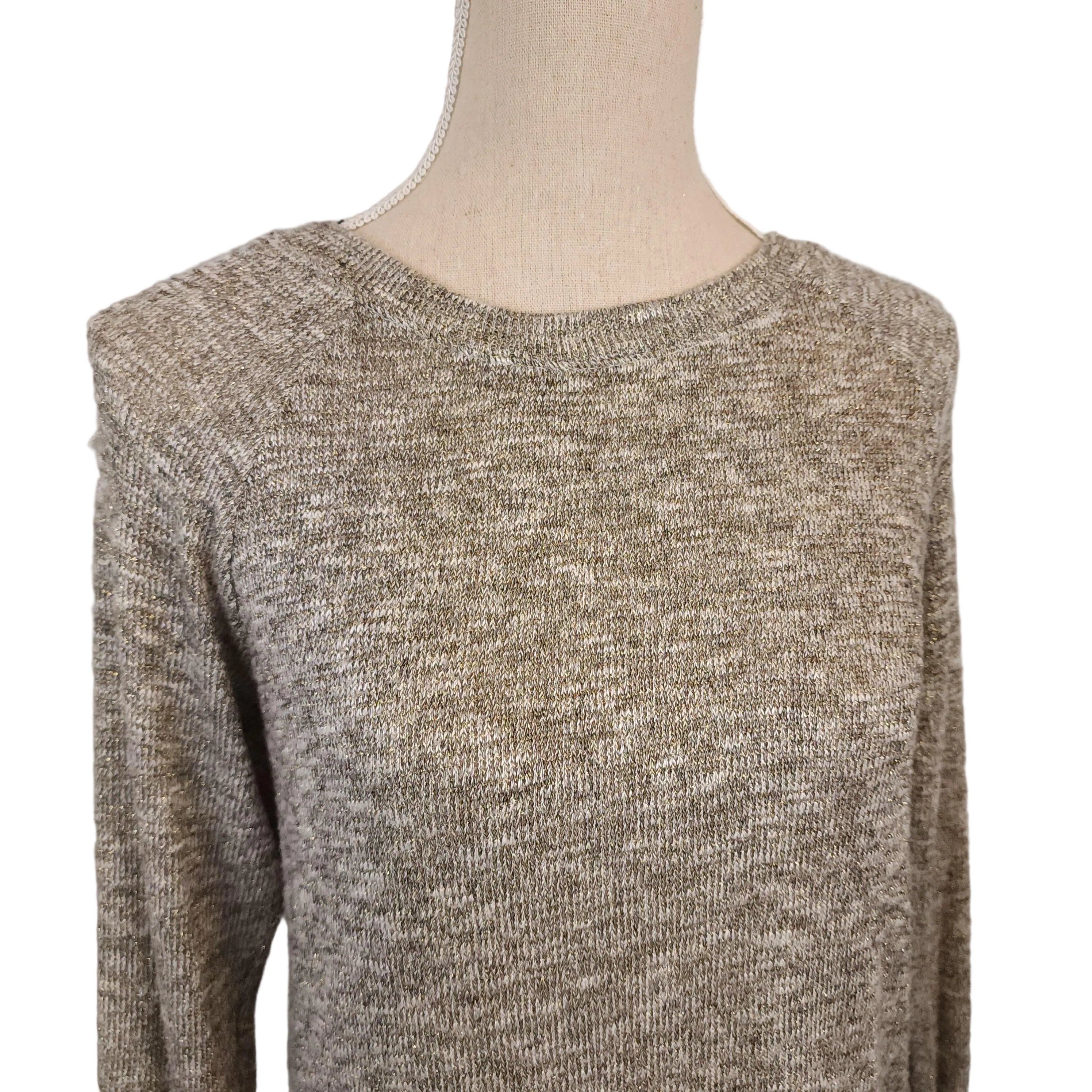 FOREVER21 Brown & White Sz Small Textured Knit Sweater