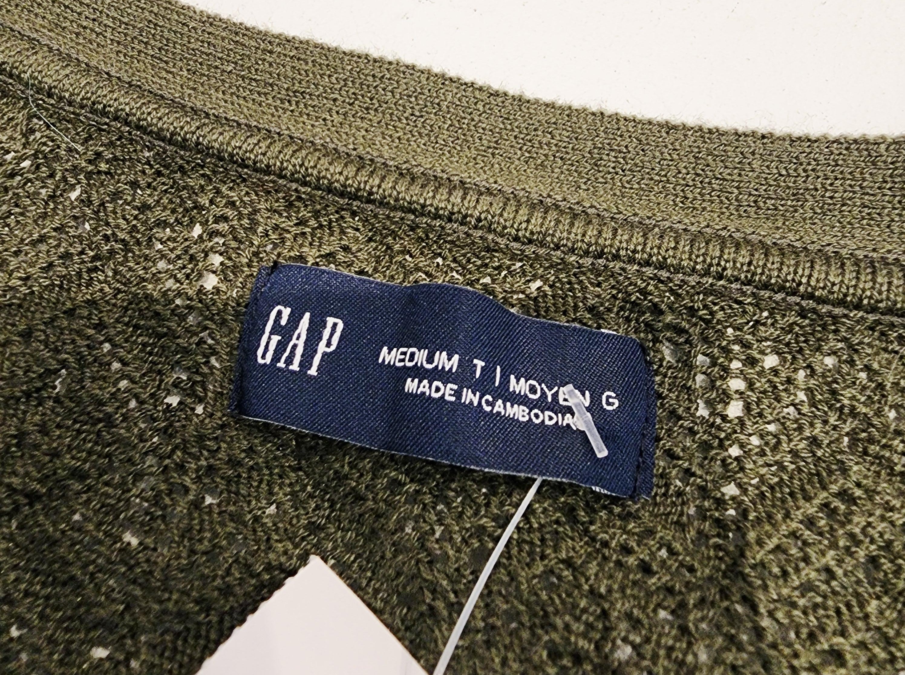 GAP Sz Medium Sage Green Knitted Buttoned Cardigan