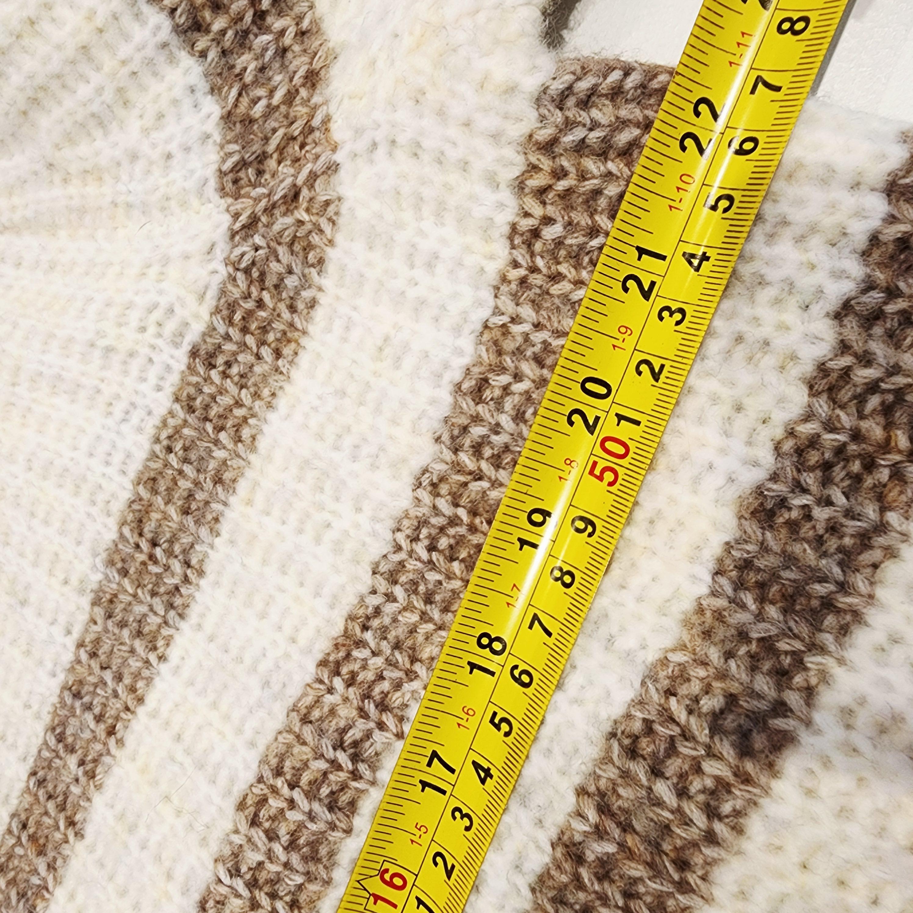 ARDENE XL Waffle Knit Striped Sweater Brown Beiege