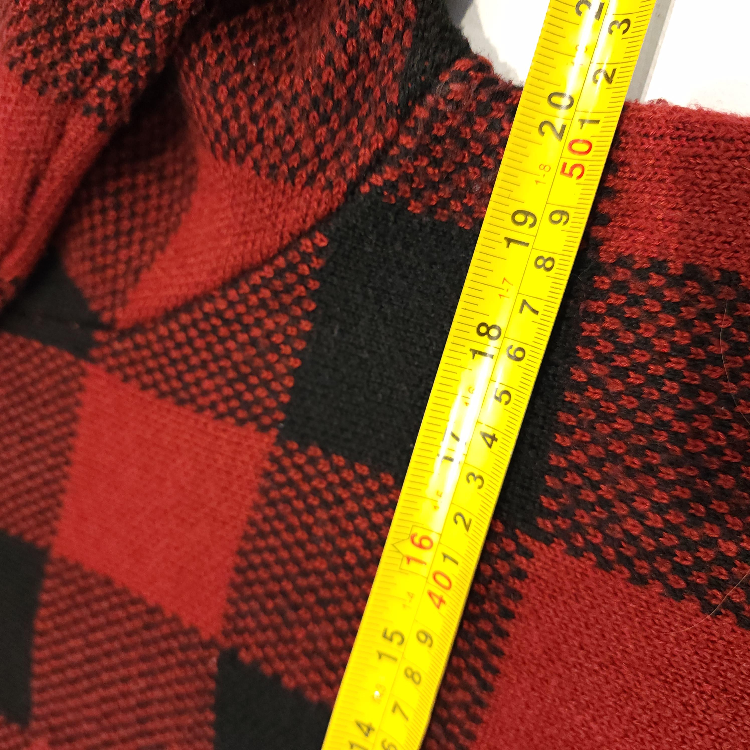 Buffalo Check Sz Medium 1/4 Zip Sweater Red Black