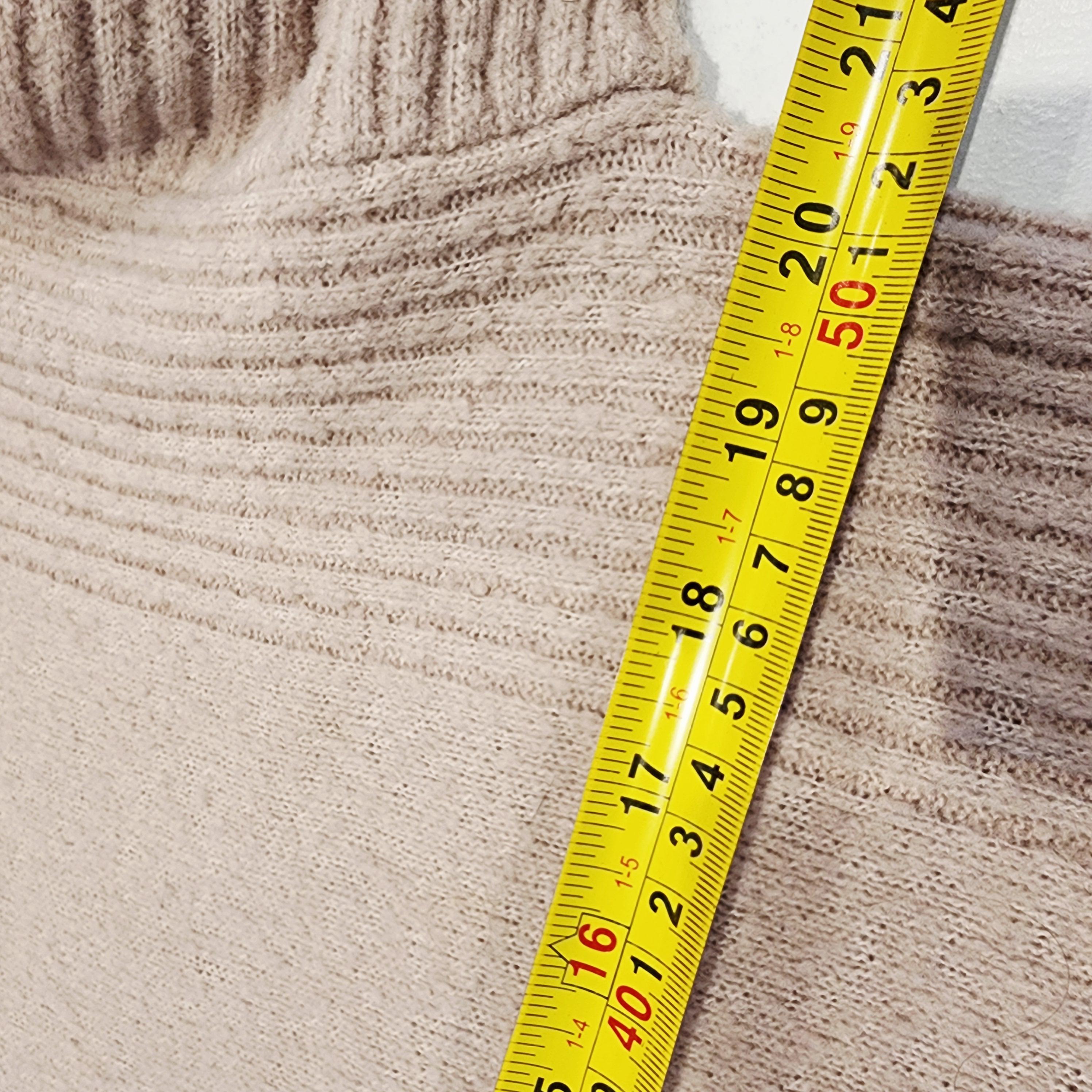 DYNAMITE Soft Beige Wide Turtleneck Sz Small Ribbed Knit Sweater