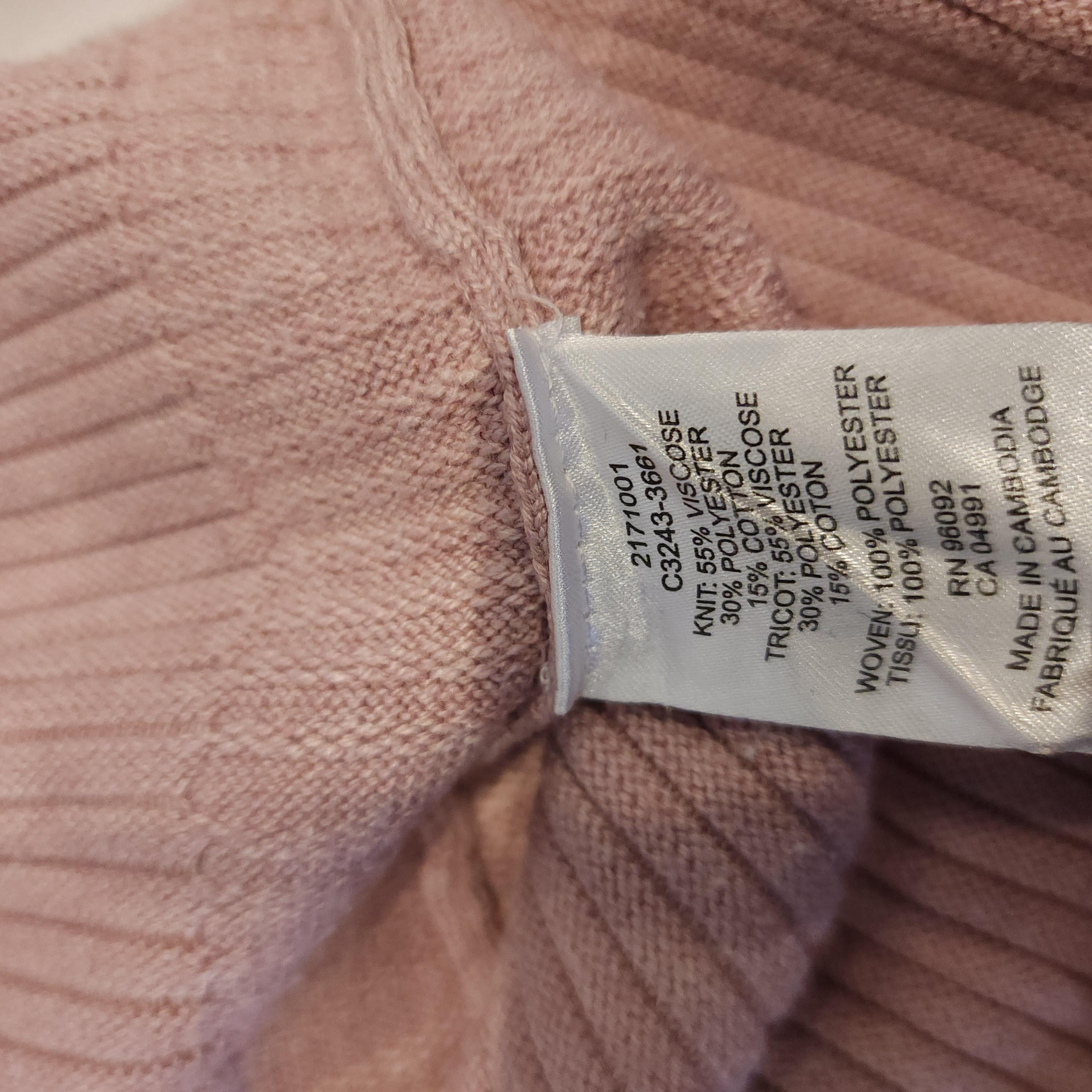 HILARY RADLEY Pink Crew Neck Sweater Sz Medium w/ Attached White Undershirt