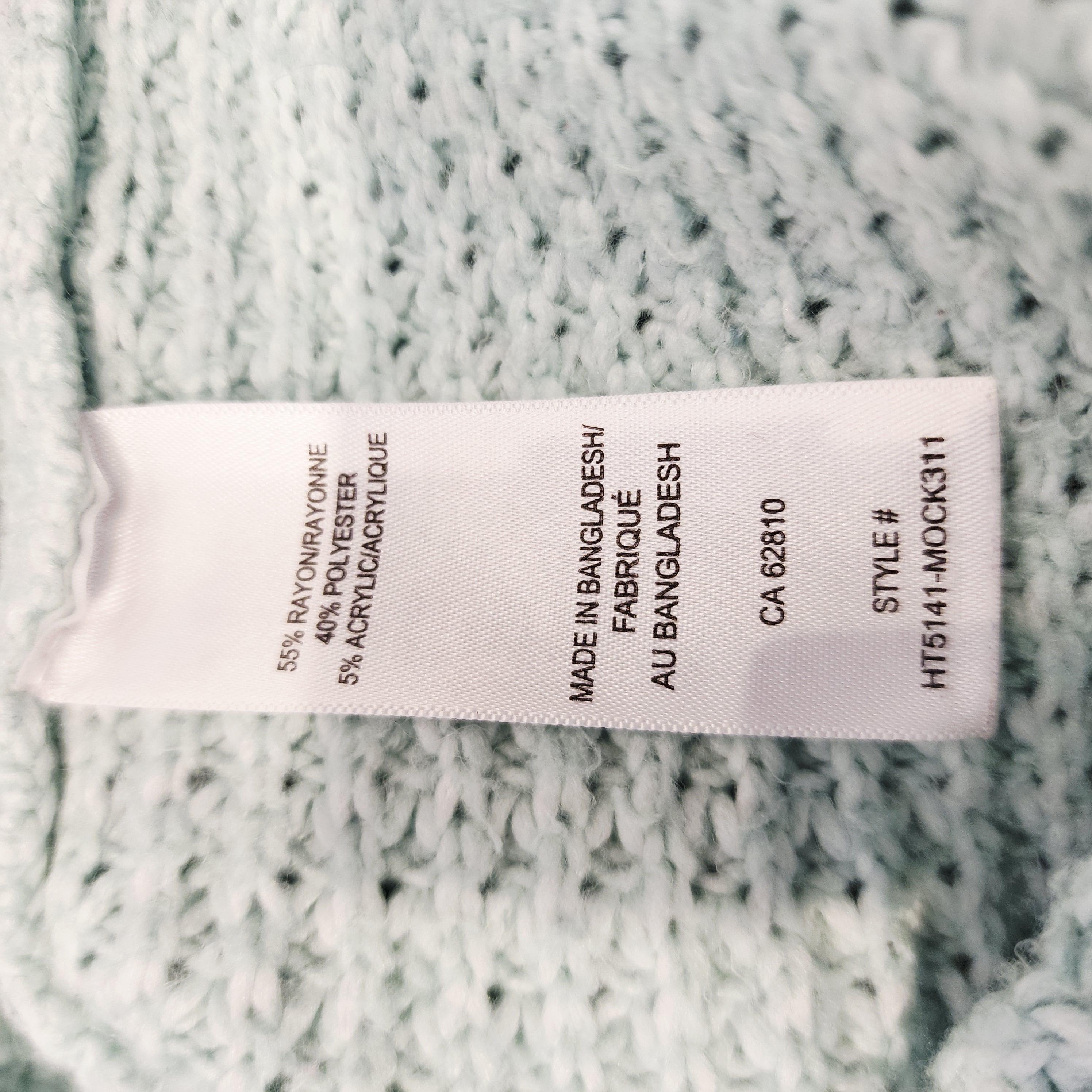 RICKI'S Light Green Sz Medium Waffle Knit Mock-Turtleneck Sweater