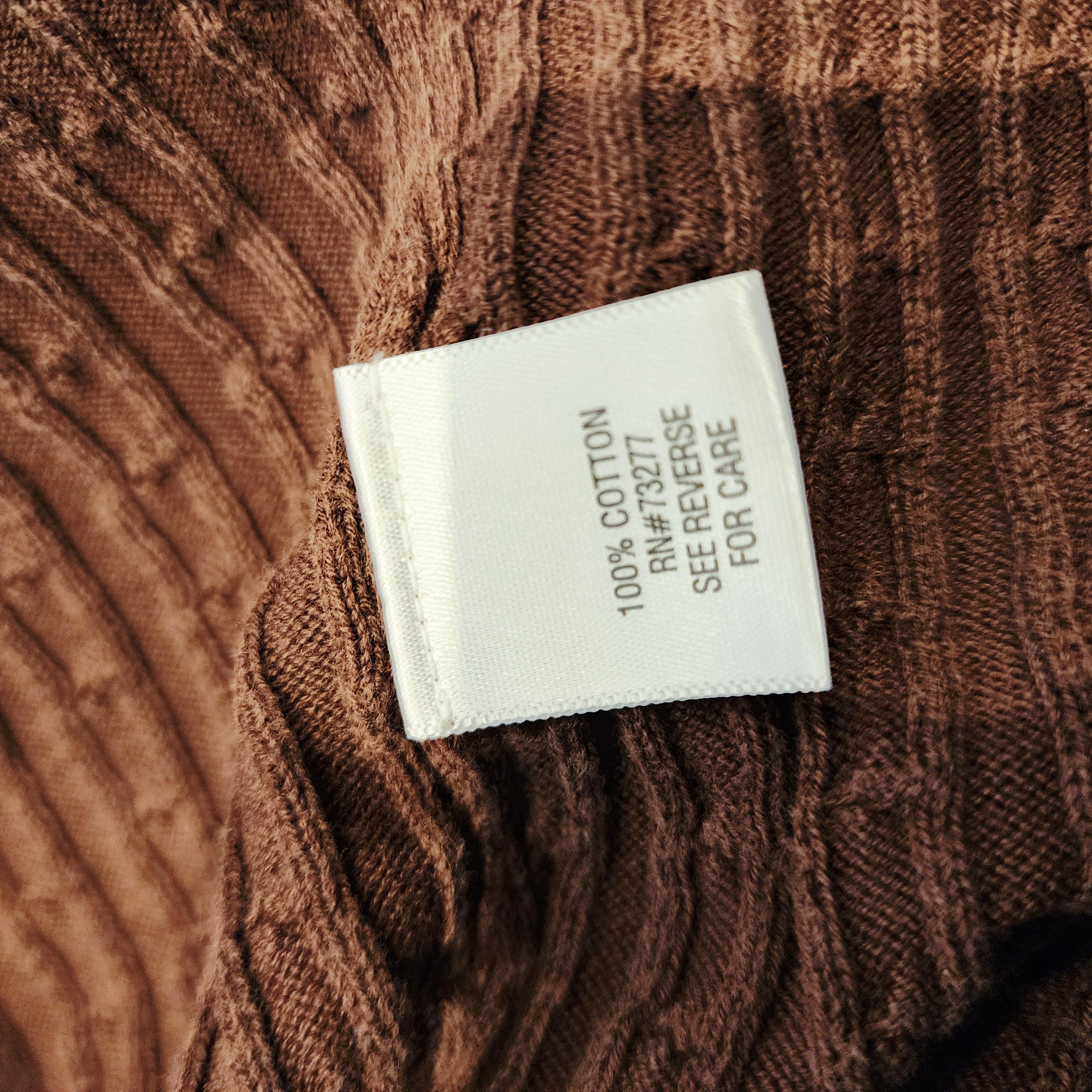 CROFT & BARROW Cotton Ribbed V-Neck Sweater Sz Large Chocolate Brown Sweater