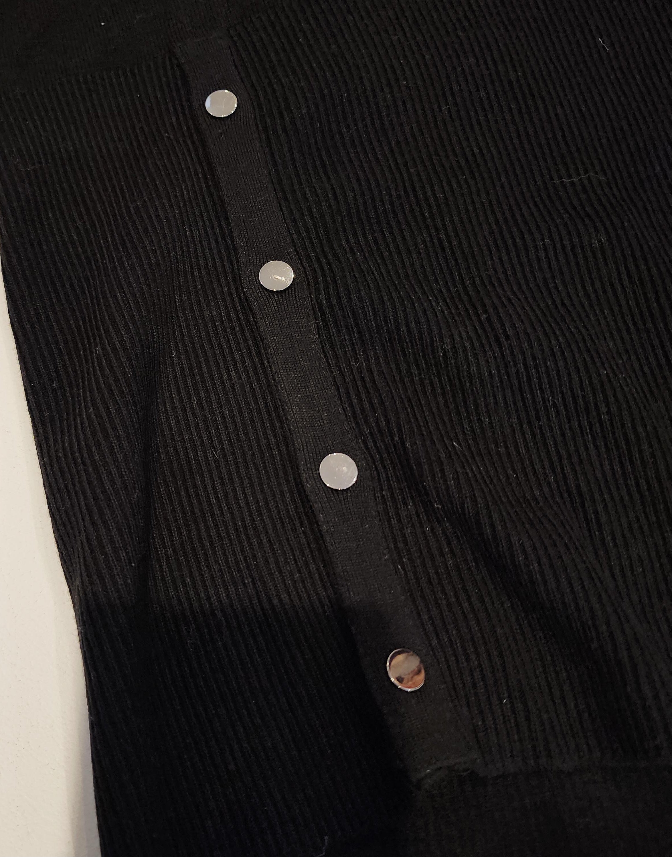 WHITEHOUSE Y2K Black & Gray Striped XL Wide Collar Dress