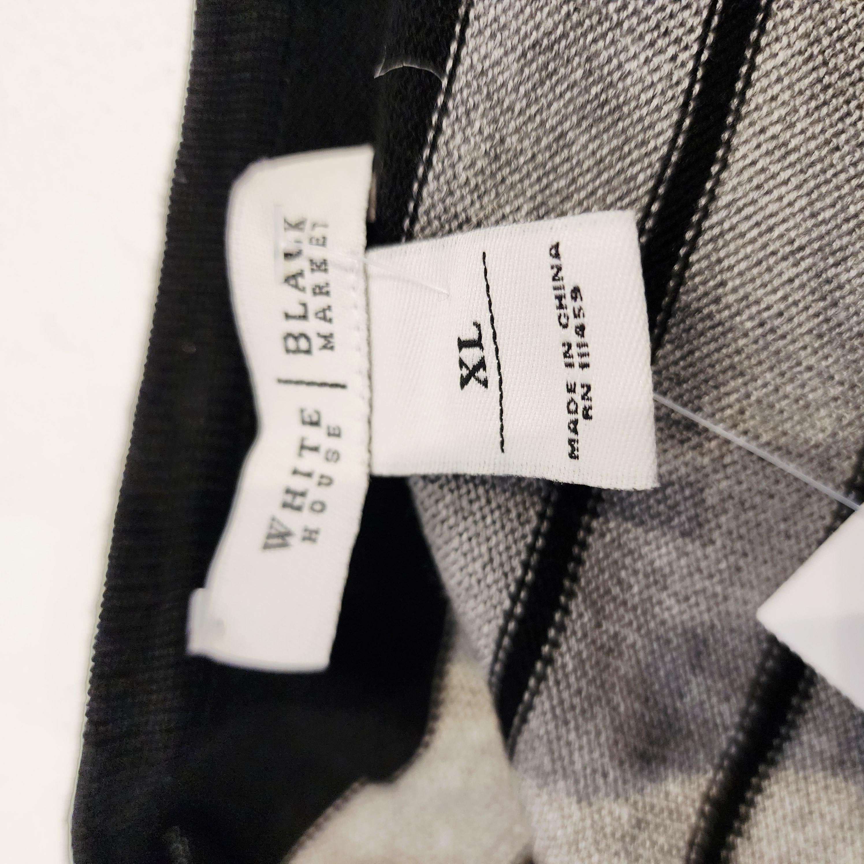 WHITEHOUSE Y2K Black & Gray Striped XL Wide Collar Dress
