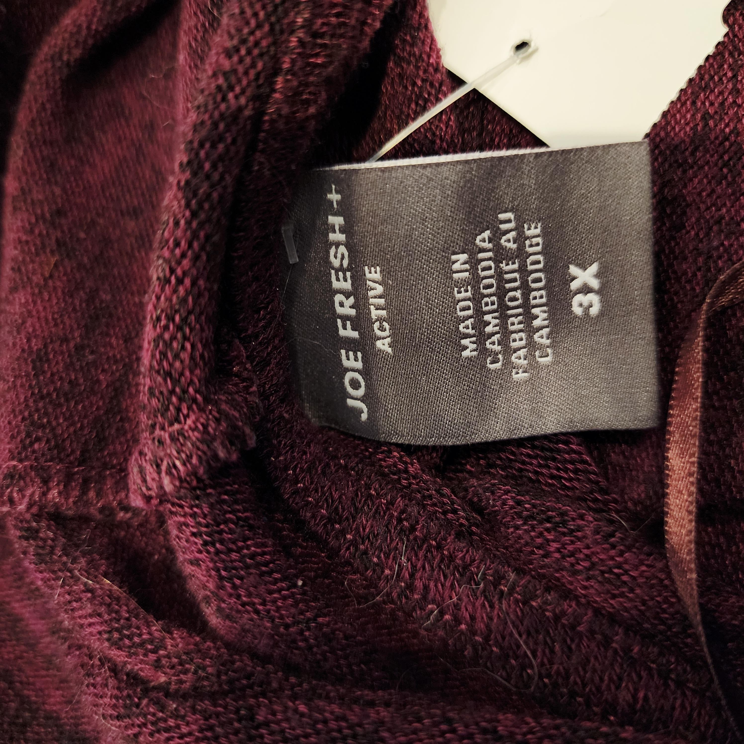 Purple 3XL Drawstring Cowl-Neck Purple Sweater