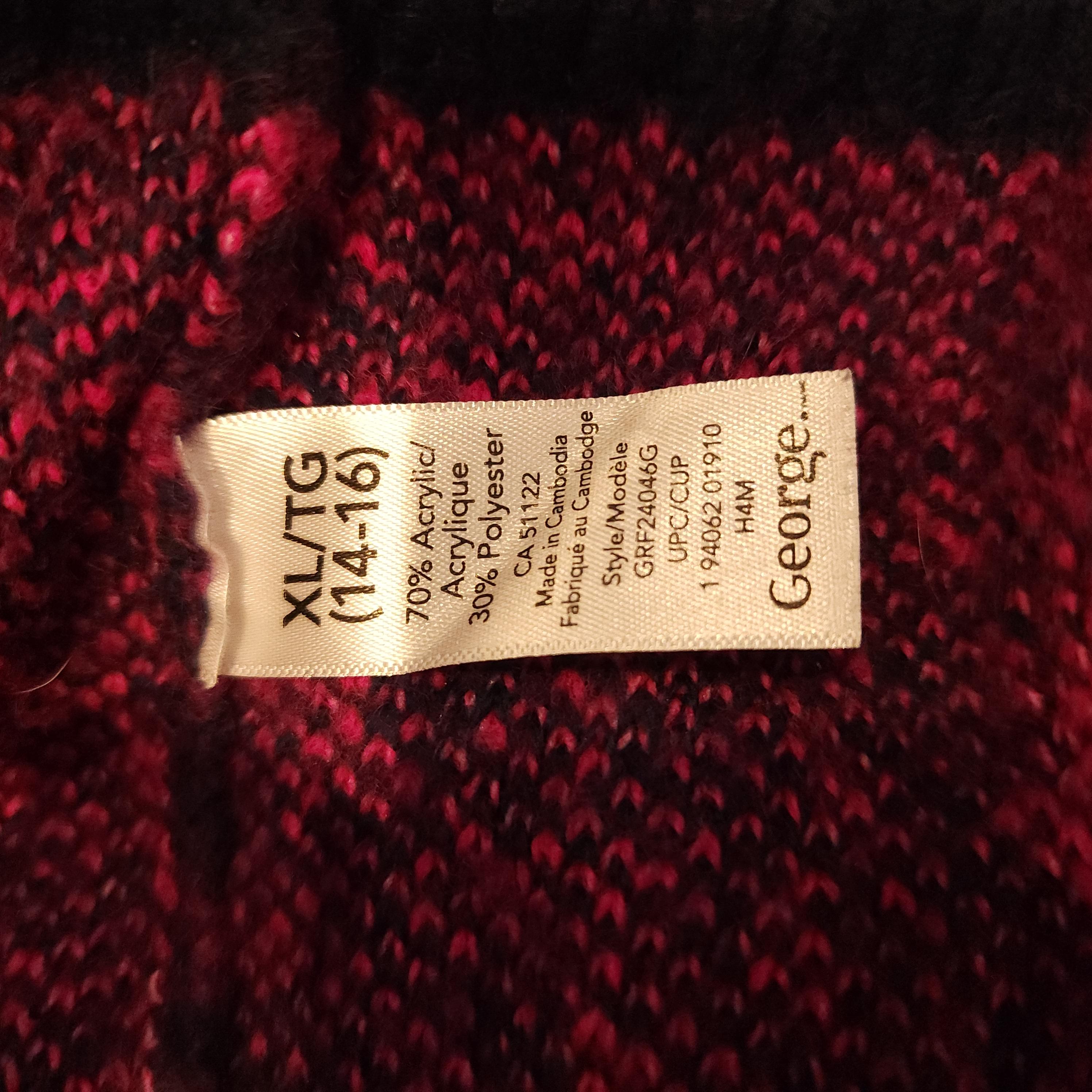 Purple Heart Sweater Dress Sz YOUTH XL w/ Hot Pink Hearts Crew-Neck