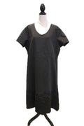 Penningtons 3X Heather Gray Short Sleeve Dress w/ Floral Hem Plus Size
