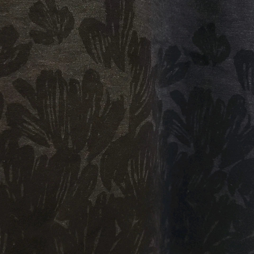 Penningtons 3X Heather Gray Short Sleeve Dress w/ Floral Hem Plus Size