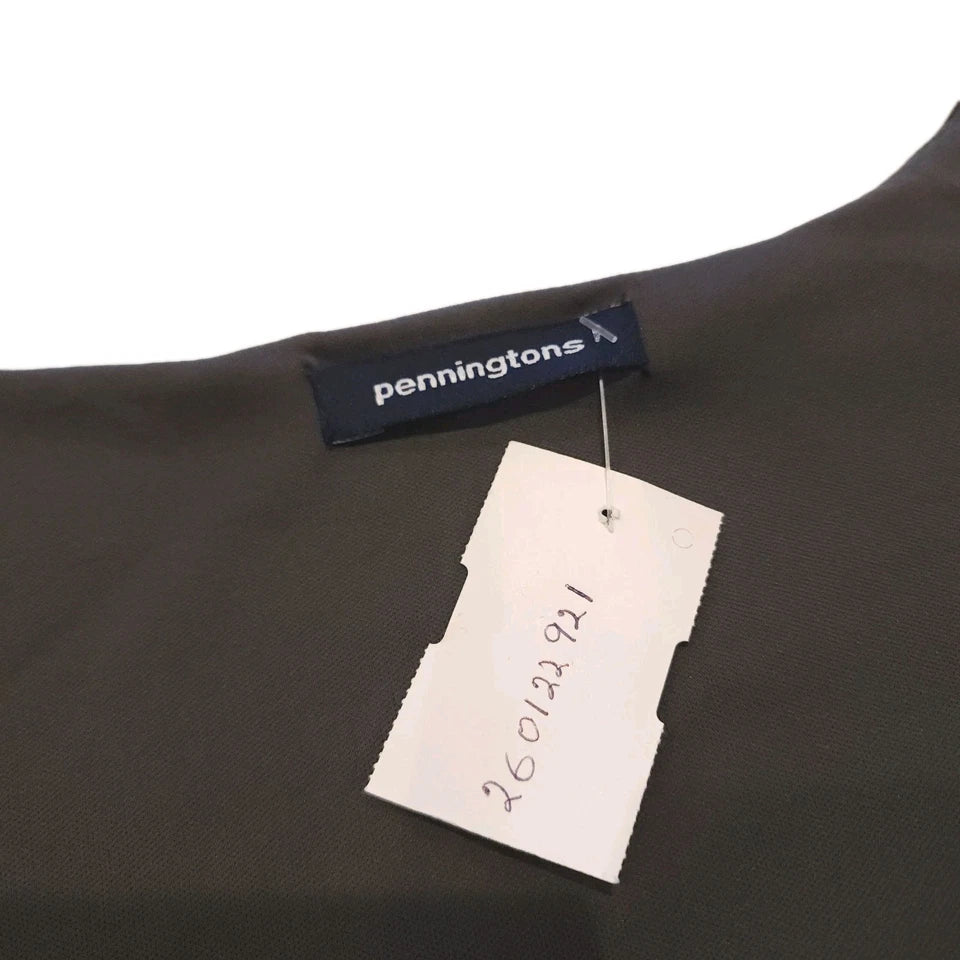 Penningtons 3X Heather Gray Short Sleeve Dress w/ Floral Hem Plus Size