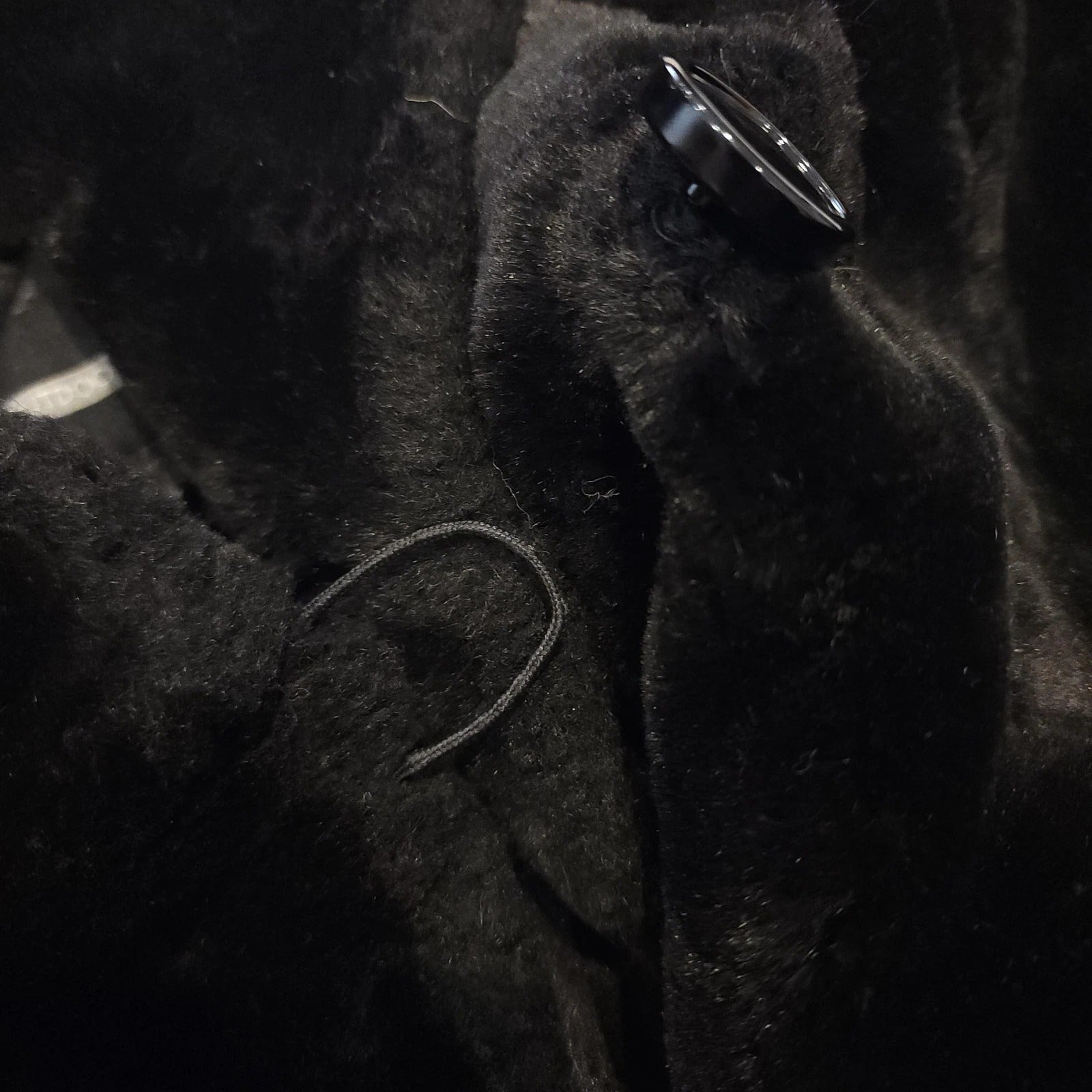 Hooded Plush Faux Fur Black OverCoat Sz L UTX OUTDOORS